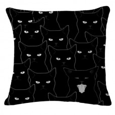 Black Cat Faces Cushion